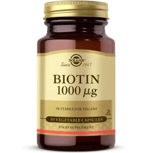 مکمل بیوتین سولگار 1000میکروگرم کاملا گیاهی 50عددی SOLGAR BIOTIN