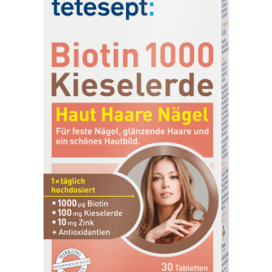 قرص بیوتین تتسپت حاوی روی و سلنیوم تقویت عالی مو و ناخن 1000mg