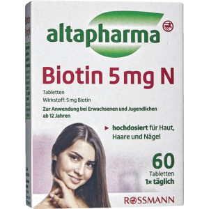 قرص بیوتین 5میلی گرم آلتا فارما تقویت مو و ناخن 60عددی BIOTIN 5MG N