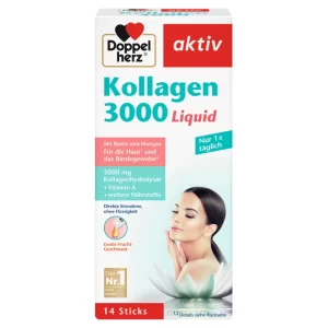 کلاژن هیدرولیز شده مایع دوپل هرز اکتیو آلمان تقویت و سلامت کامل پوست 3000میلی گرم