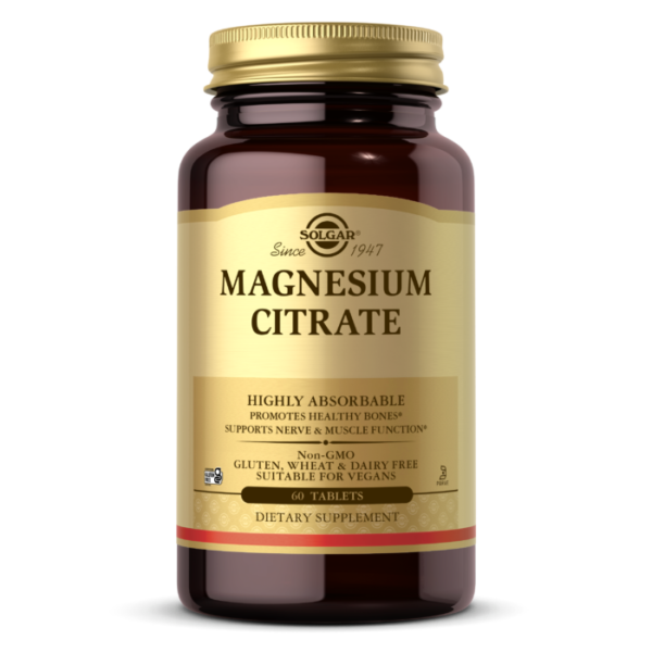 منیزیم سیترات سولگار وگان 60عددی SOLGAR Magnesium Citrate