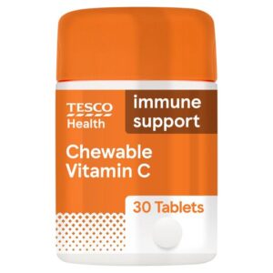 قرص ویتامین سی جویدنی تسکو هلث 30 عددی 200 میلی گرم tesco chewable vitamin c 30