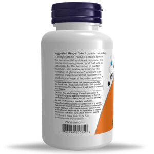 مکمل تخصصی NAC برند NOW دوز 600mg حاوی سلنیوم